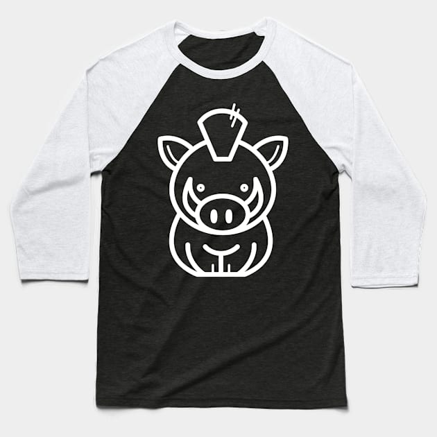 White Pig Baseball T-Shirt by PGMcast